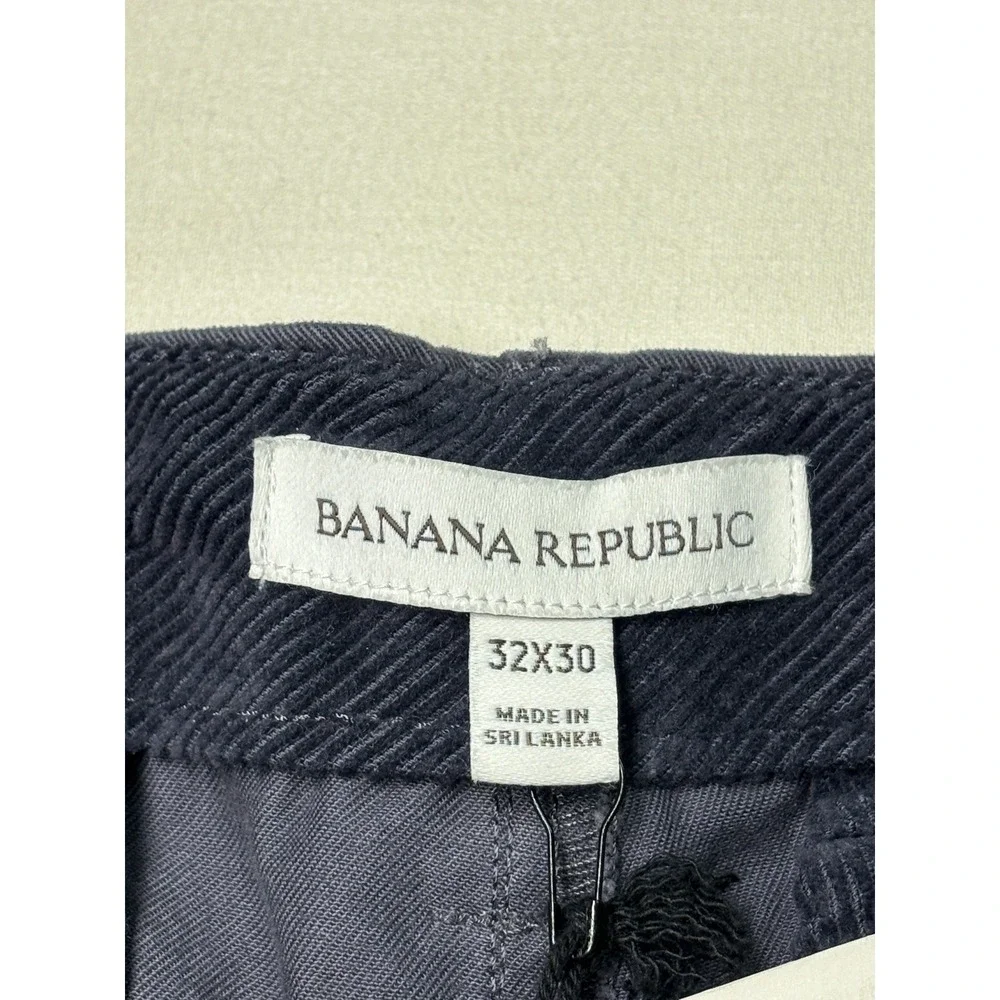 NWT Banana Republic Mens Wide Leg Chino Pants Gray 100% Cotton 32x30 $120